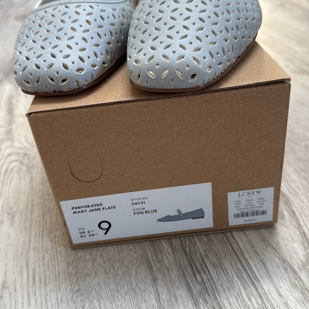 J. Crew Women's Fog Blue Perforated Loafers - Picture 5 of 5